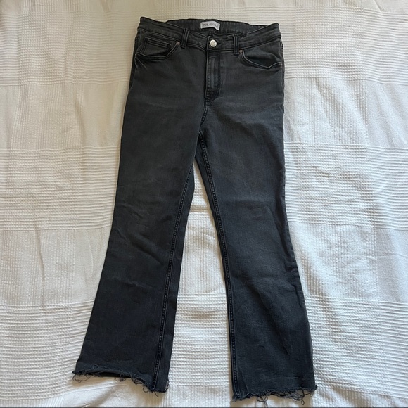 Zara Jeans Zara Black High Waist Cropped Jeans Poshmark